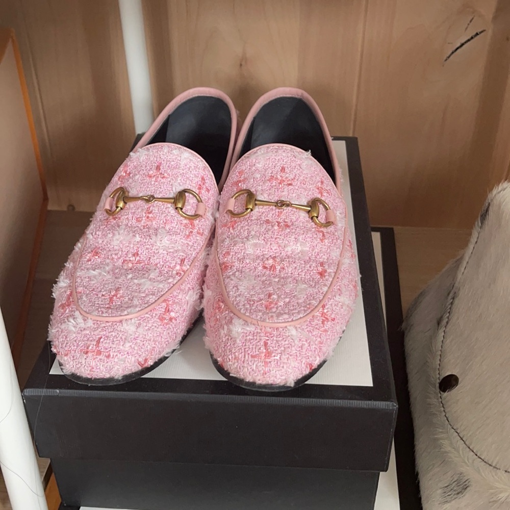 Gucci Wool Tweed Horsebit Jordaan Loafers